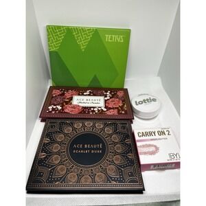 Ace Beaute Bundle Lot Eyeshadow Palette Scarlet Dusk Blushed in Paradise Tetris